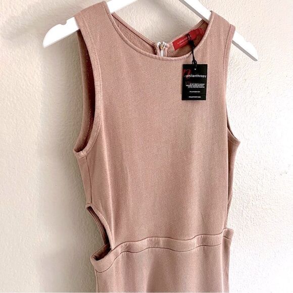 Anthropologie casual cotton sleeveless Barcelona Dress beige/taupe medium NWT - Picture 10 of 16